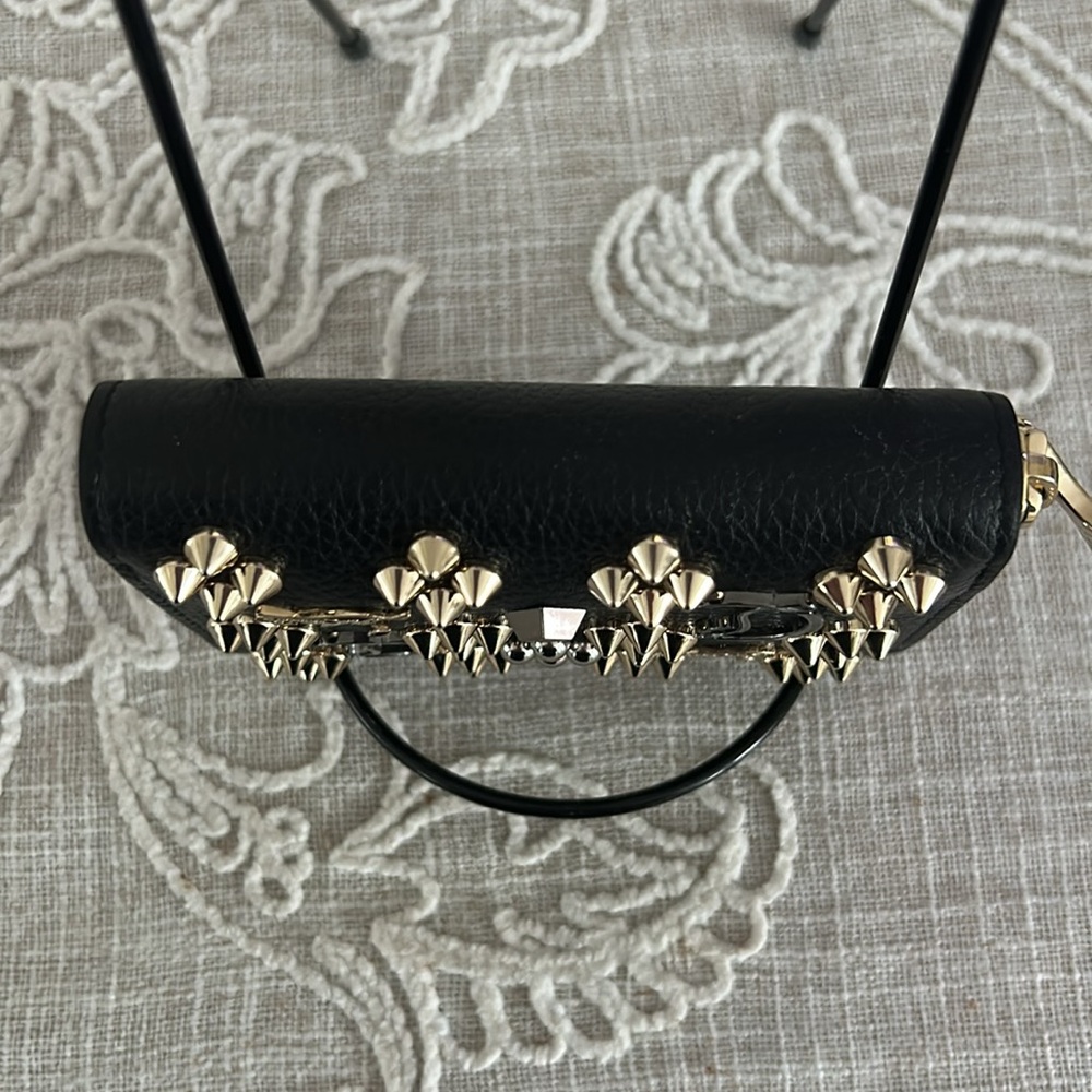 Christian Louboutin Authentic Panettone Studded Black Leather Wallet - Picture 8 of 16